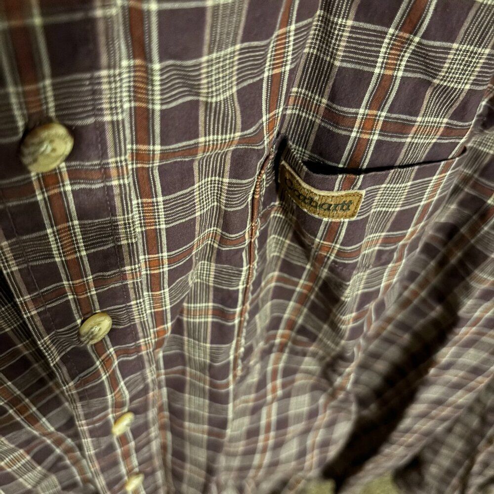 Carhartt Shirt Size XXL Plaid Button Up - Picture 3 of 4